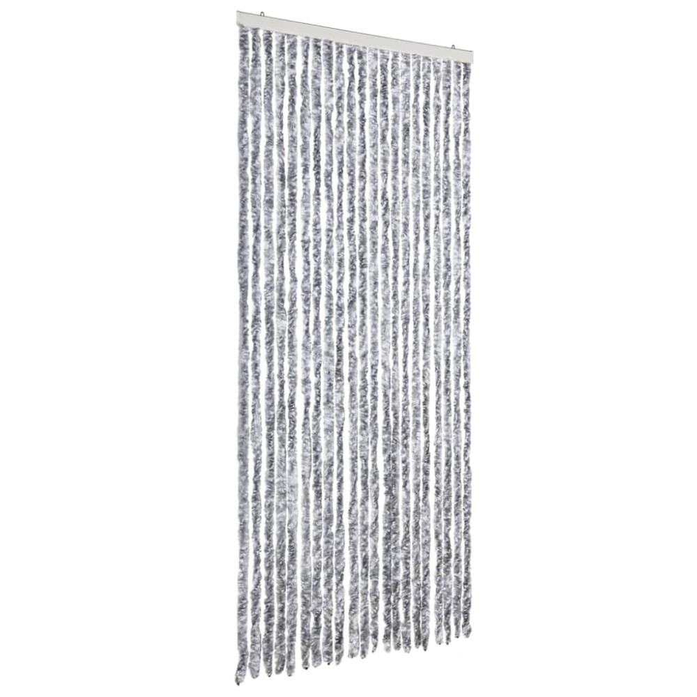vidaXL Perdea pentru insecte, alb și gri, 90x220 cm, Chenille