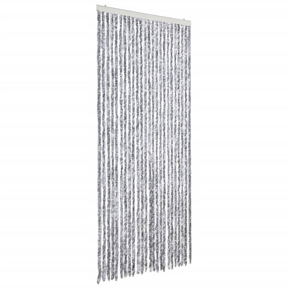 vidaXL Perdea pentru insecte, alb și gri, 100x220 cm, Chenille