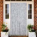 vidaXL Perdea pentru insecte, alb și gri, 100x220 cm, Chenille vidaXL Perdea pentru insecte, alb și gri, 100x220 cm, Chenille