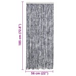 vidaXL Perdea pentru insecte, argintiu, 56x185 cm, Chenille vidaXL Perdea pentru insecte, argintiu, 56x185 cm, Chenille
