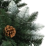 vidaXL Brad de Crăciun artificial cu conuri pin și sclipici alb 210 cm vidaXL Brad de Crăciun artificial cu conuri pin și sclipici alb 210 cm