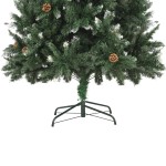 vidaXL Brad de Crăciun artificial cu conuri pin și sclipici alb 210 cm vidaXL Brad de Crăciun artificial cu conuri pin și sclipici alb 210 cm