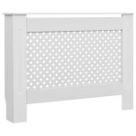 vidaXL Mască pentru calorifer, MDF, 112x19x81,5 cm, alb