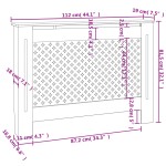 vidaXL Mască pentru calorifer, MDF, 112x19x81,5 cm, alb