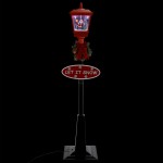 vidaXL Felinar stradal cu moș Crăciun, LED, 180 cm