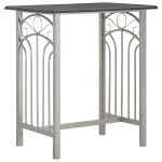 vidaXL Set mobilier de bar, 3 piese, negru, lemn și oțel vidaXL Set mobilier de bar, 3 piese, negru, lemn și oțel