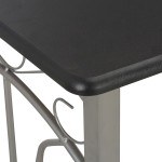 vidaXL Set mobilier de bar, 3 piese, negru, lemn și oțel vidaXL Set mobilier de bar, 3 piese, negru, lemn și oțel
