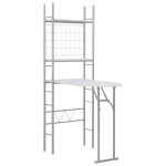vidaXL Set mobilier bucătărie cu depozitare, 3 piese, alb, MDF și oțel vidaXL Set mobilier bucătărie cu depozitare, 3 piese, alb, MDF și oțel
