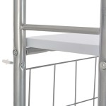vidaXL Set mobilier bucătărie cu depozitare, 3 piese, alb, MDF și oțel vidaXL Set mobilier bucătărie cu depozitare, 3 piese, alb, MDF și oțel