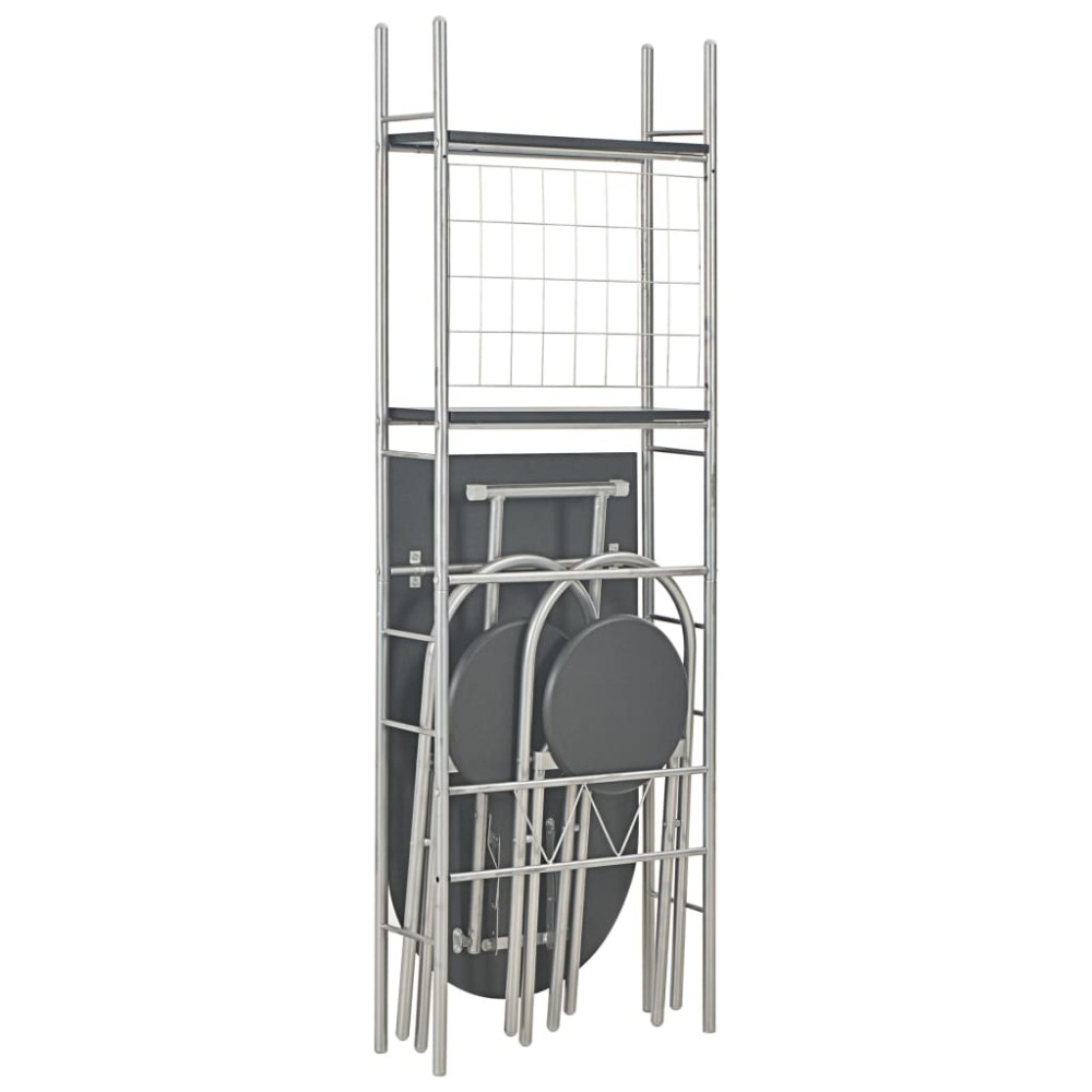 vidaXL Set mobilier bucătărie cu depozitare 3 piese negru, MDF și oțel
