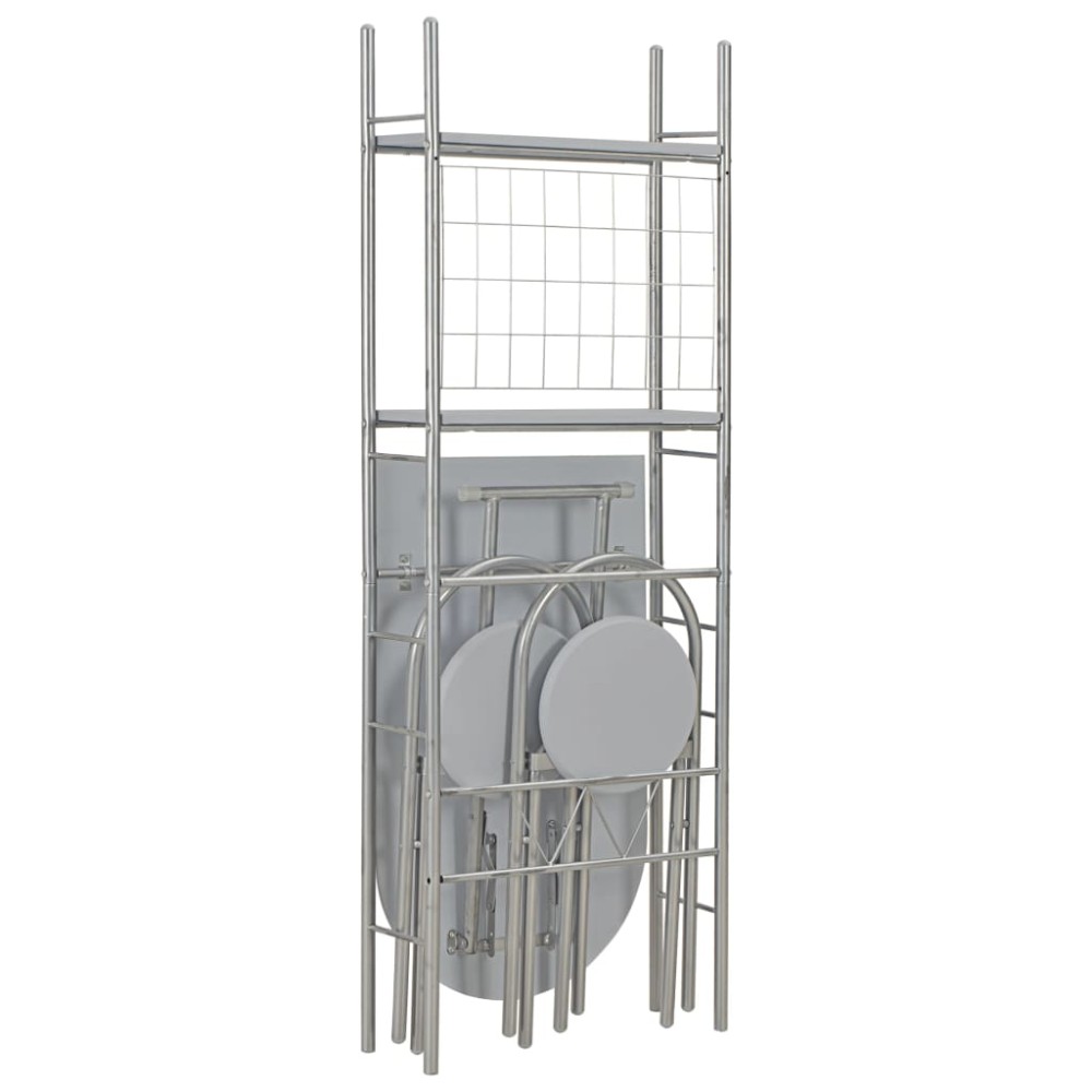 vidaXL Set mobilier bucătărie cu depozitare, 3 piese, gri, MDF și oțel