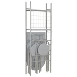 vidaXL Set mobilier bucătărie cu depozitare, 3 piese, gri, MDF și oțel vidaXL Set mobilier bucătărie cu depozitare, 3 piese, gri, MDF și oțel