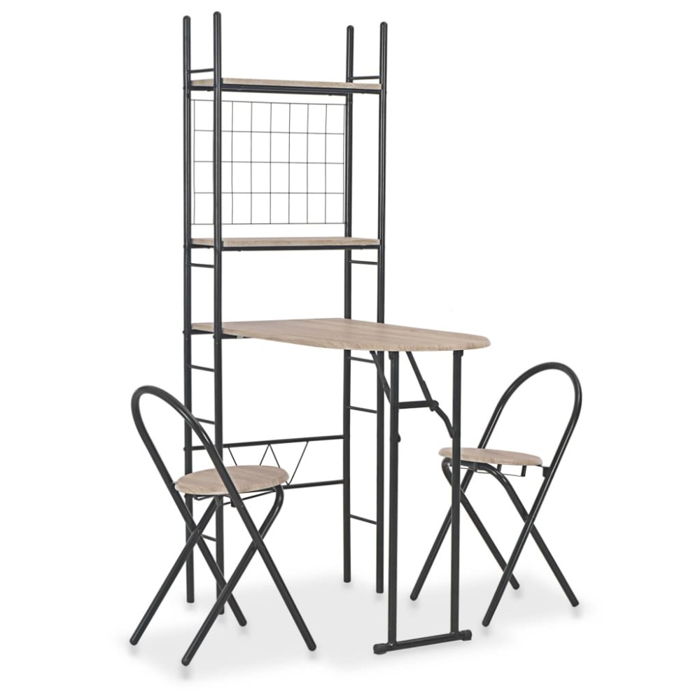 vidaXL Set mobilier bucătărie, suport depozitare, 3 piese, MDF și oțel