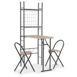vidaXL Set mobilier bucătărie, suport depozitare, 3 piese, MDF și oțel vidaXL Set mobilier bucătărie, suport depozitare, 3 piese, MDF și oțel