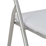 vidaXL Scaune de bucătărie pliabile, 6 buc., alb, piele ecologică