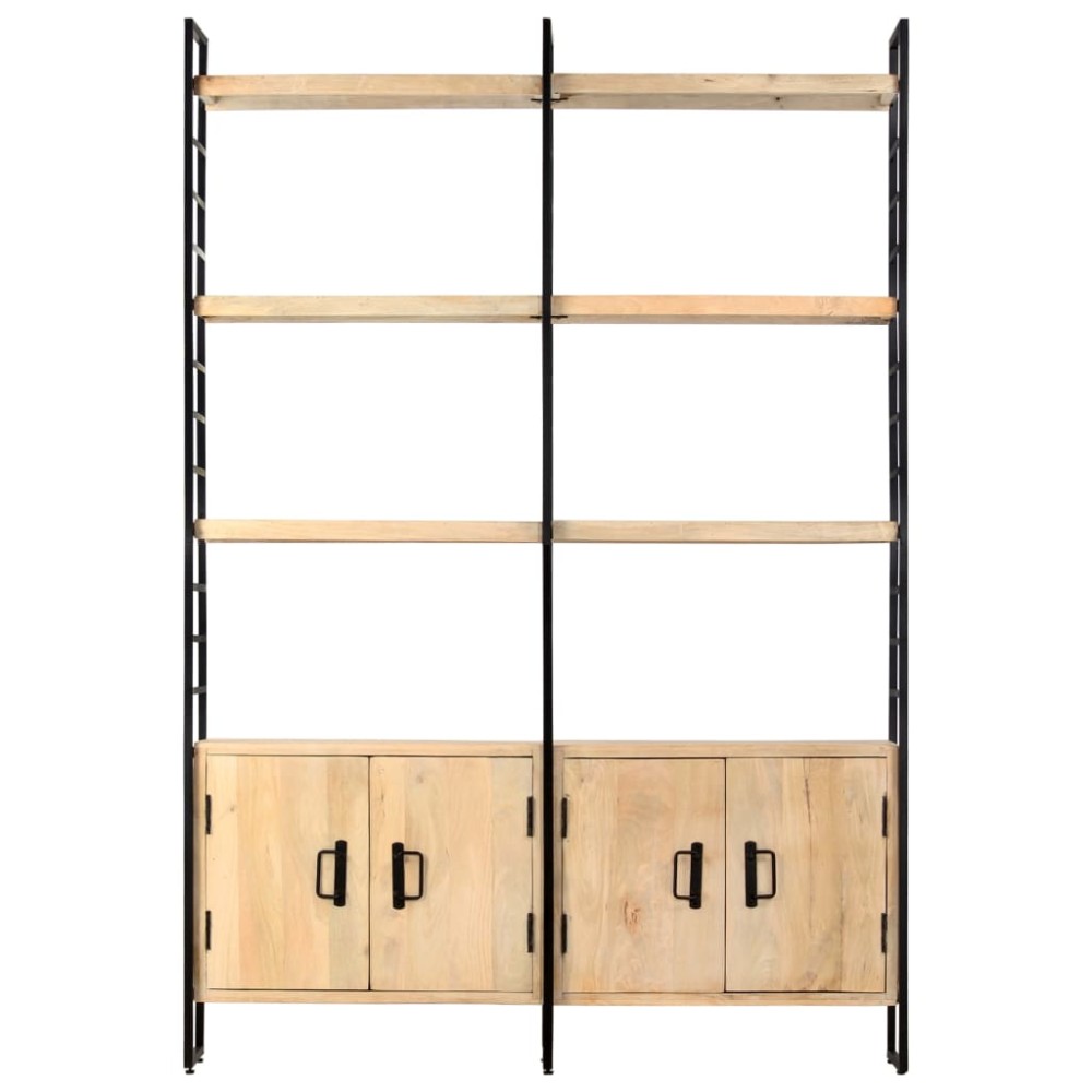 vidaXL Bibliotecă cu 4 rafturi, 124 x 30 x 180 cm, lemn masiv de mango
