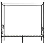 vidaXL Cadru de pat cu baldachin, negru, 90 x 200 cm, metal