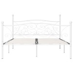 vidaXL Cadru de pat cu bază din șipci, alb, 200 x 200 cm, metal