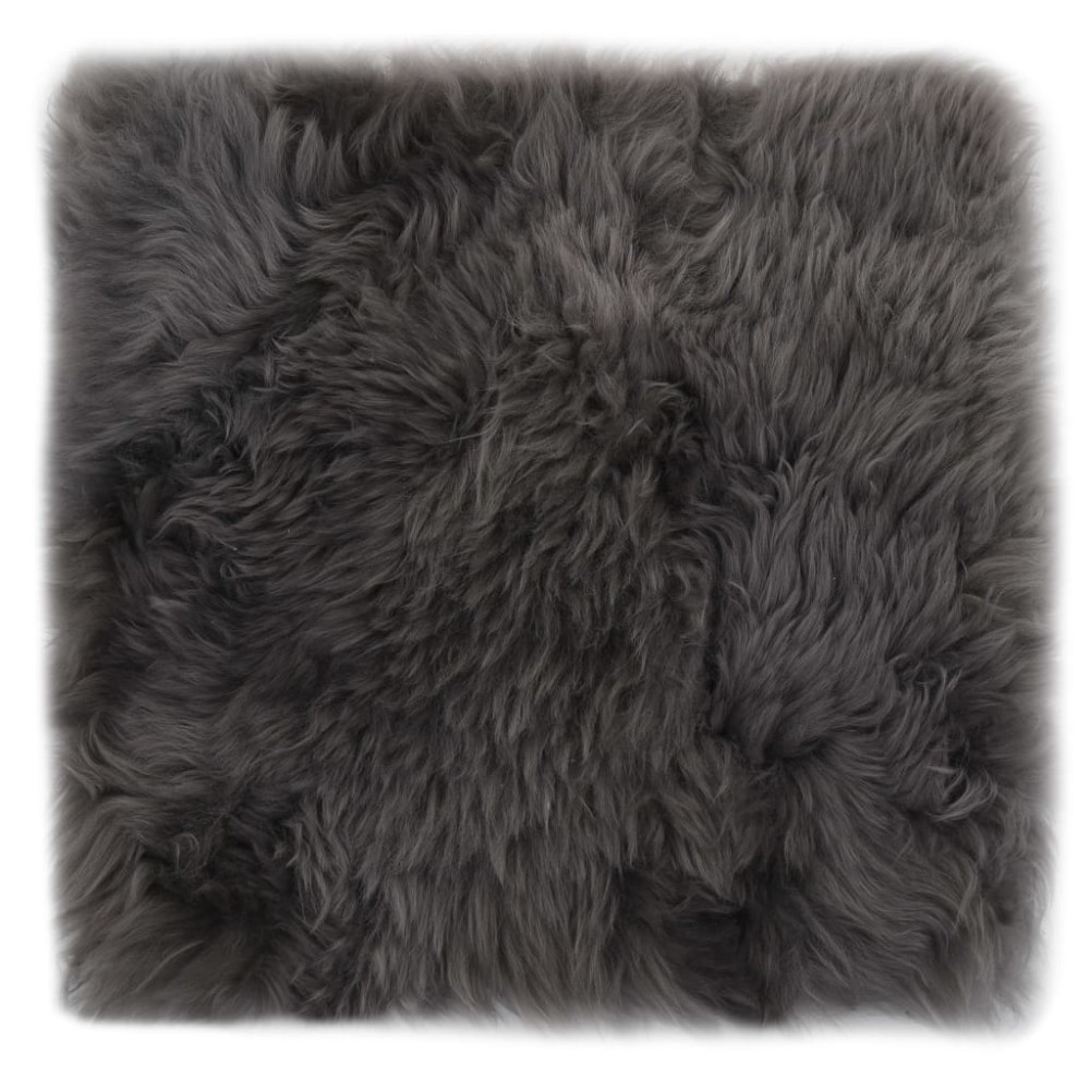 vidaXL Învelișuri scaun 2 buc. gri deschis 40x40cm piele oaie naturală
