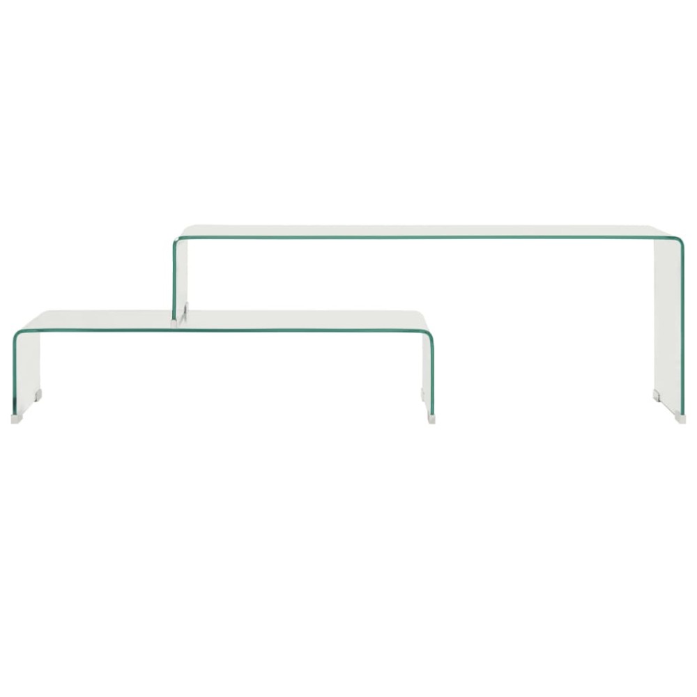 vidaXL Set măsuțe de cafea, 2 piese, 90x30x20/110x30x40 cm, sticlă