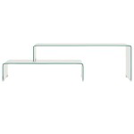 vidaXL Set măsuțe de cafea, 2 piese, 90x30x20/110x30x40 cm, sticlă