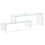 vidaXL Set măsuțe de cafea, 2 piese, 90x30x20/110x30x40 cm, sticlă