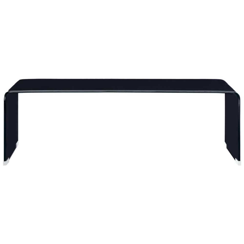 vidaXL Măsuță de cafea, negru, 98x45x31 cm, sticlă securizată