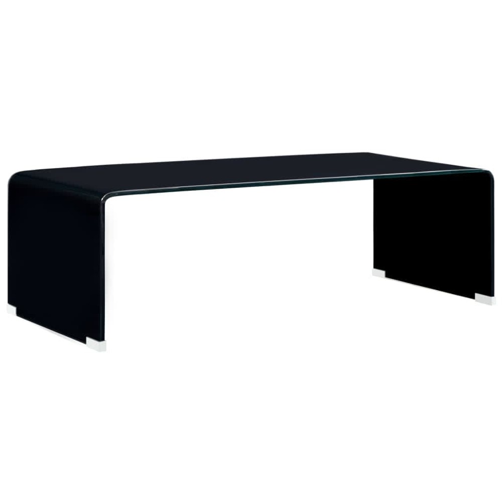 vidaXL Măsuță de cafea, negru, 98x45x31 cm, sticlă securizată