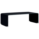 vidaXL Măsuță de cafea, negru, 98x45x31 cm, sticlă securizată