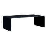 vidaXL Măsuță de cafea, negru, 98x45x31 cm, sticlă securizată