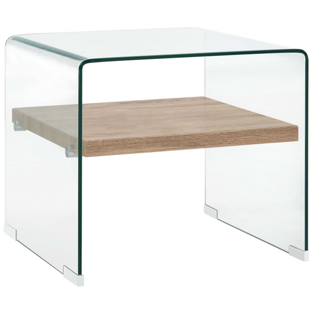 vidaXL Măsuță de cafea, transparent, 50x50x45 cm, sticlă securizată