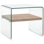 vidaXL Măsuță de cafea, transparent, 50x50x45 cm, sticlă securizată