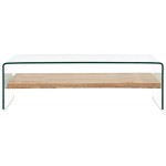 vidaXL Măsuță de cafea, transparent, 98x45x31 cm, sticlă securizată