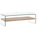 vidaXL Măsuță de cafea, transparent, 98x45x31 cm, sticlă securizată