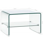 vidaXL Măsuță de cafea, transparent, 50x45x33 cm, sticlă securizată