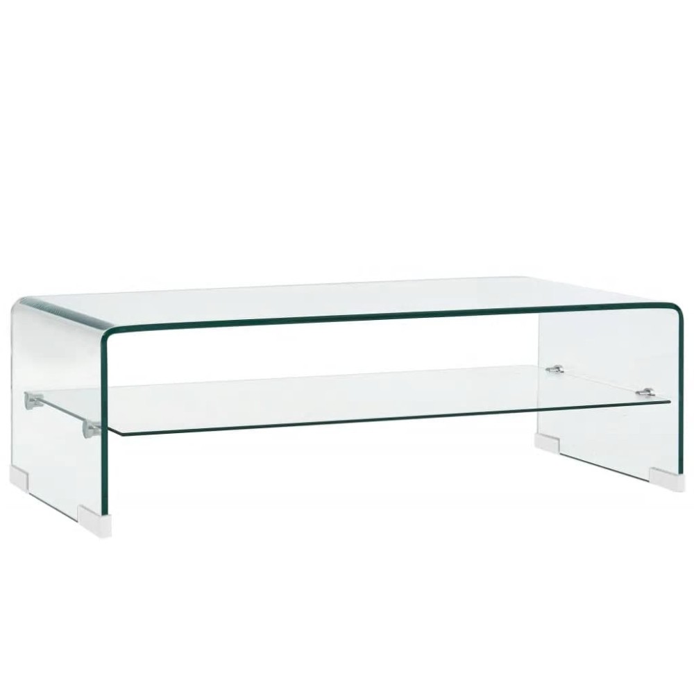 vidaXL Măsuță de cafea, transparentă, 98x45x31 cm, sticlă securizată