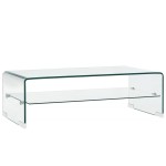 vidaXL Măsuță de cafea, transparentă, 98x45x31 cm, sticlă securizată