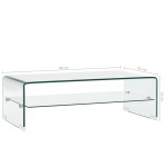 vidaXL Măsuță de cafea, transparentă, 98x45x31 cm, sticlă securizată