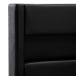 vidaXL Cadru de pat cu LED, negru, 140 x 200 cm, piele ecologică