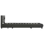 vidaXL Cadru de pat cu LED, antracit, 90 x 200 cm, piele ecologică