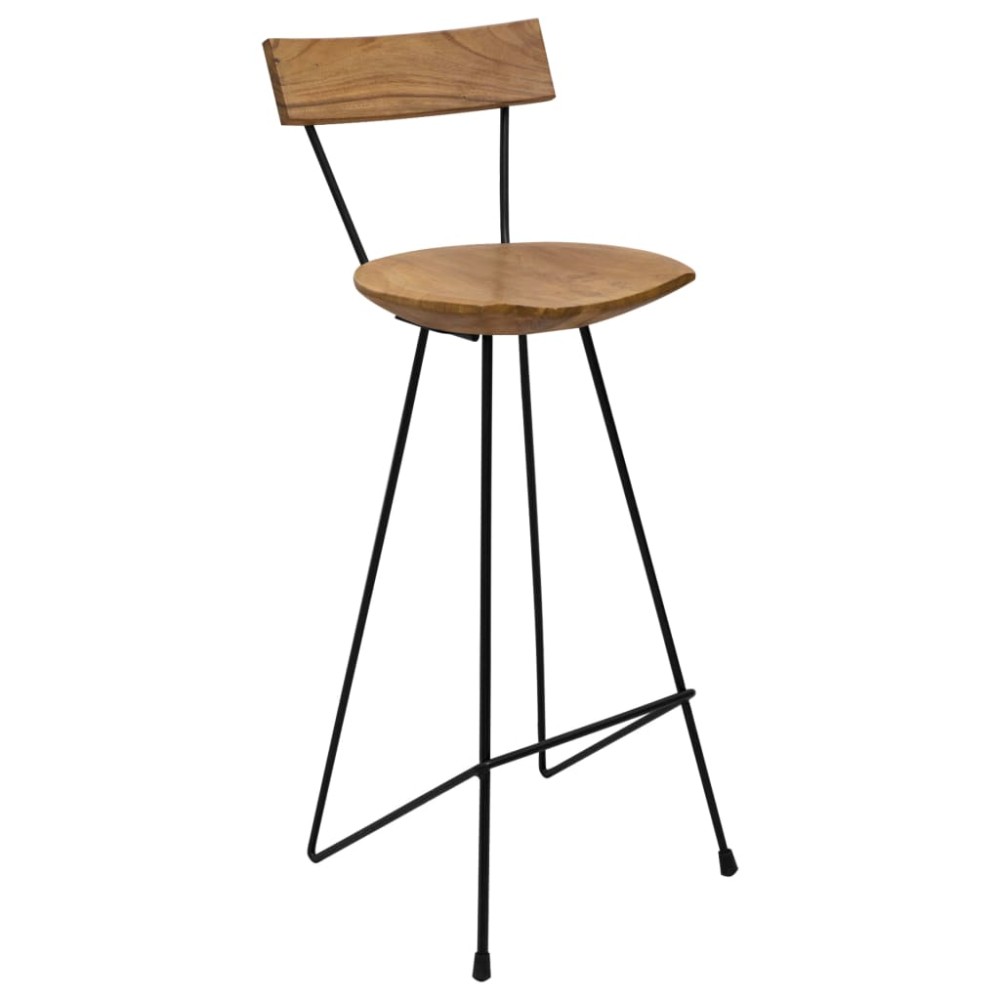 vidaXL Scaune de bar, 2 buc., lemn masiv de tec
