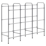 vidaXL Raft de depozitare pentru 9 lăzi, argintiu, 145x33x116 cm, oțel vidaXL Raft de depozitare pentru 9 lăzi, argintiu, 145x33x116 cm, oțel