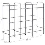 vidaXL Raft de depozitare pentru 9 lăzi, argintiu, 145x33x116 cm, oțel vidaXL Raft de depozitare pentru 9 lăzi, argintiu, 145x33x116 cm, oțel