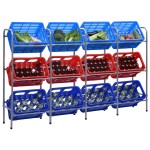 vidaXL Raft de depozitare pentru 12 lăzi argintiu 190x33x116 cm oțel