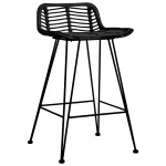 vidaXL Scaune de bar, 2 buc., negru, ratan vidaXL Scaune de bar, 2 buc., negru, ratan