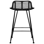 vidaXL Scaune de bar, 2 buc., negru, ratan vidaXL Scaune de bar, 2 buc., negru, ratan