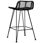 vidaXL Scaune de bar, 2 buc., negru, ratan vidaXL Scaune de bar, 2 buc., negru, ratan
