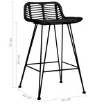 vidaXL Scaune de bar, 2 buc., negru, ratan vidaXL Scaune de bar, 2 buc., negru, ratan
