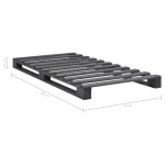 vidaXL Cadru de pat din paleți, gri, 90 x 200 cm, lemn masiv de pin