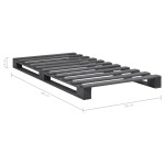 vidaXL Cadru de pat din paleți, gri, 100 x 200 cm, lemn masiv de pin